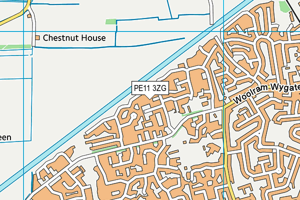 PE11 3ZG map - OS VectorMap District (Ordnance Survey)