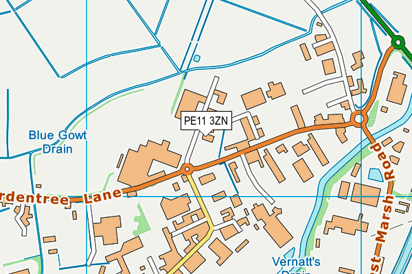 PE11 3ZN map - OS VectorMap District (Ordnance Survey)