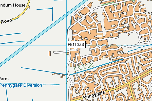 PE11 3ZS map - OS VectorMap District (Ordnance Survey)