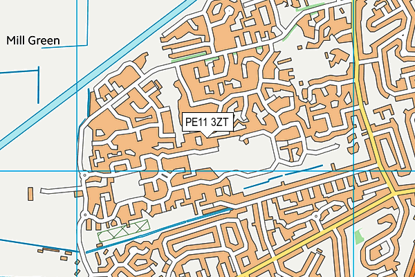 PE11 3ZT map - OS VectorMap District (Ordnance Survey)