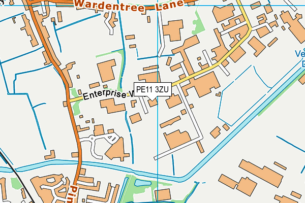 PE11 3ZU map - OS VectorMap District (Ordnance Survey)