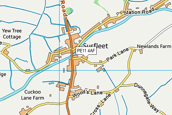 PE11 4AF map - OS VectorMap District (Ordnance Survey)