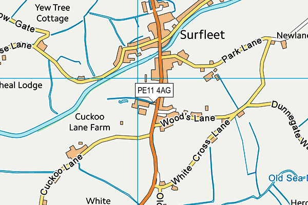 PE11 4AG map - OS VectorMap District (Ordnance Survey)