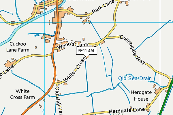 PE11 4AL map - OS VectorMap District (Ordnance Survey)