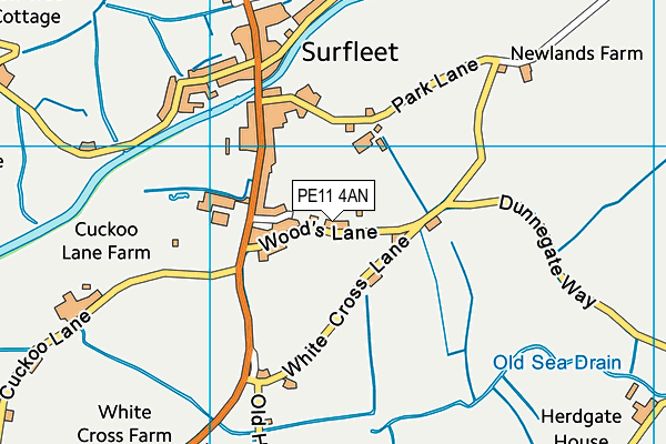 PE11 4AN map - OS VectorMap District (Ordnance Survey)