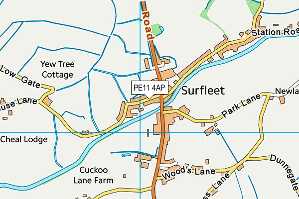 PE11 4AP map - OS VectorMap District (Ordnance Survey)