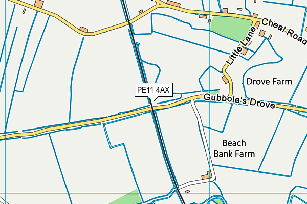 PE11 4AX map - OS VectorMap District (Ordnance Survey)
