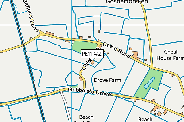 PE11 4AZ map - OS VectorMap District (Ordnance Survey)