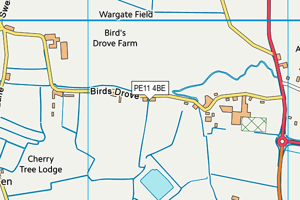 PE11 4BE map - OS VectorMap District (Ordnance Survey)