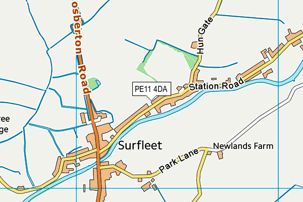 PE11 4DA map - OS VectorMap District (Ordnance Survey)
