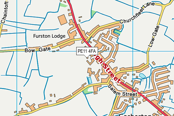 PE11 4FA map - OS VectorMap District (Ordnance Survey)