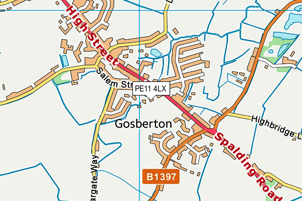 PE11 4LX map - OS VectorMap District (Ordnance Survey)