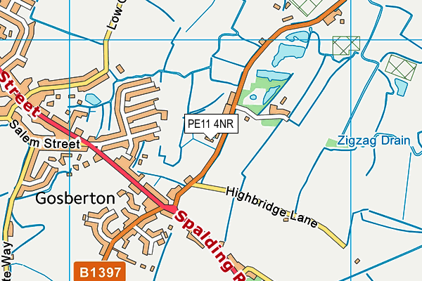 PE11 4NR map - OS VectorMap District (Ordnance Survey)
