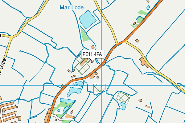 PE11 4PA map - OS VectorMap District (Ordnance Survey)