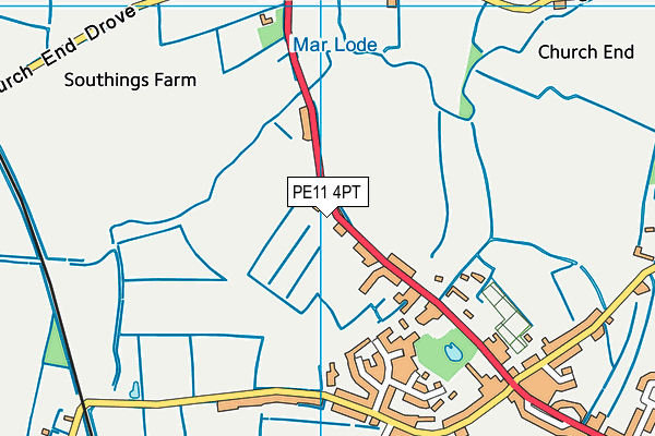 PE11 4PT map - OS VectorMap District (Ordnance Survey)