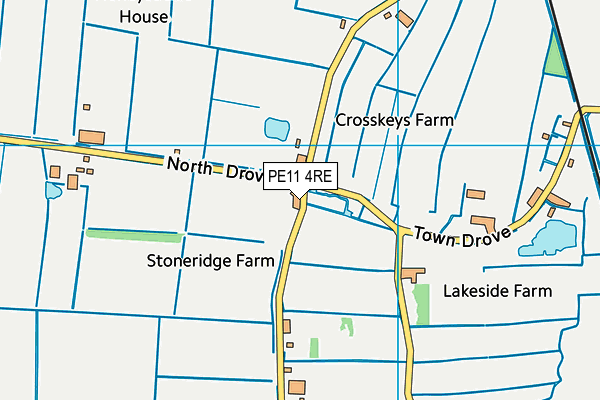 PE11 4RE map - OS VectorMap District (Ordnance Survey)