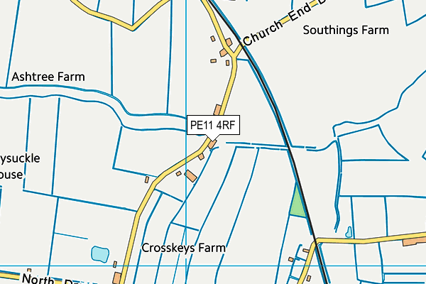 PE11 4RF map - OS VectorMap District (Ordnance Survey)