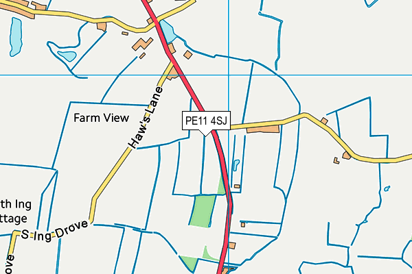PE11 4SJ map - OS VectorMap District (Ordnance Survey)