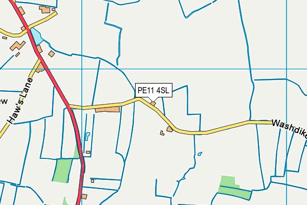 PE11 4SL map - OS VectorMap District (Ordnance Survey)