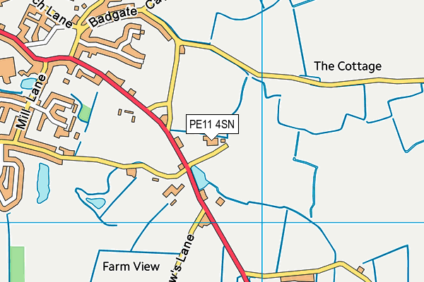 PE11 4SN map - OS VectorMap District (Ordnance Survey)