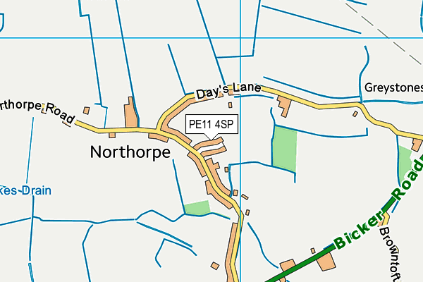 PE11 4SP map - OS VectorMap District (Ordnance Survey)