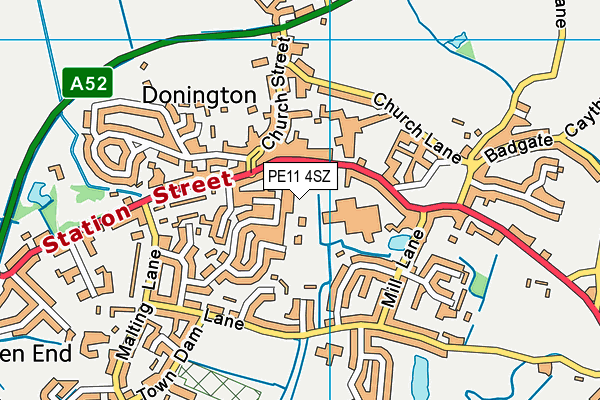 PE11 4SZ map - OS VectorMap District (Ordnance Survey)