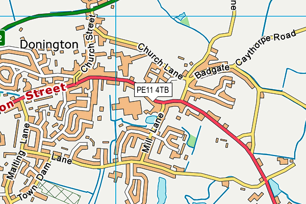 PE11 4TB map - OS VectorMap District (Ordnance Survey)