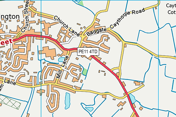 PE11 4TD map - OS VectorMap District (Ordnance Survey)