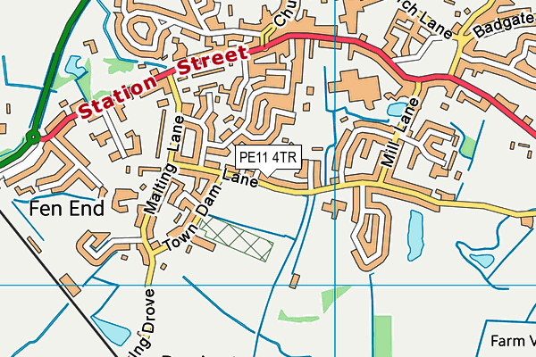 The Donington Cowley Endowed Primary School map (PE11 4TR) - OS VectorMap District (Ordnance Survey)