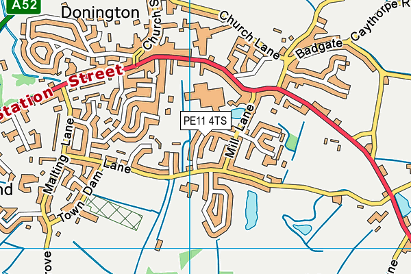 PE11 4TS map - OS VectorMap District (Ordnance Survey)