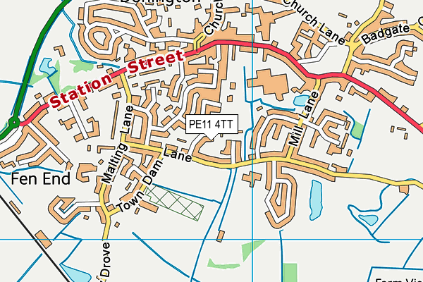 PE11 4TT map - OS VectorMap District (Ordnance Survey)
