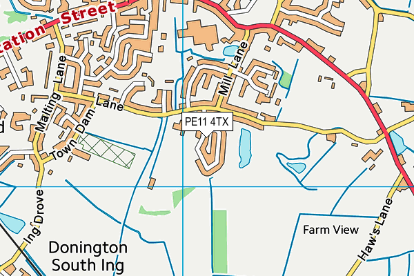 PE11 4TX map - OS VectorMap District (Ordnance Survey)