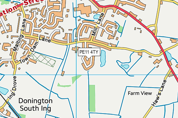PE11 4TY map - OS VectorMap District (Ordnance Survey)