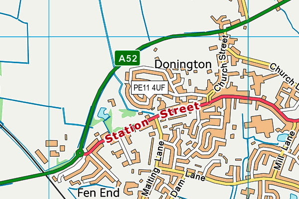 PE11 4UF map - OS VectorMap District (Ordnance Survey)