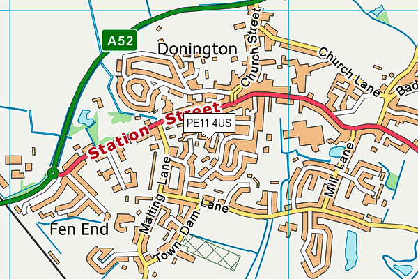 PE11 4US map - OS VectorMap District (Ordnance Survey)