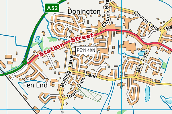 PE11 4XN map - OS VectorMap District (Ordnance Survey)