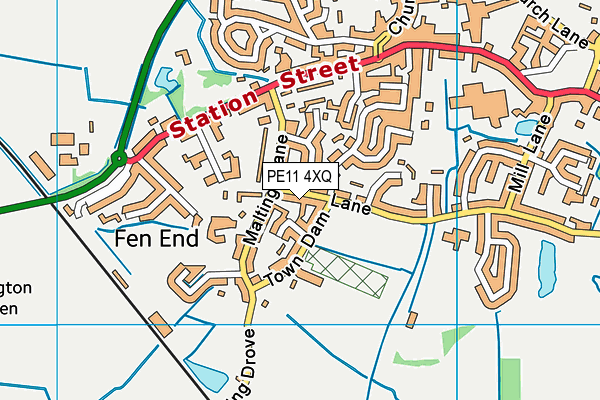 PE11 4XQ map - OS VectorMap District (Ordnance Survey)