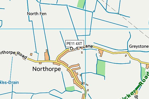 PE11 4XT map - OS VectorMap District (Ordnance Survey)