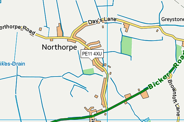 PE11 4XU map - OS VectorMap District (Ordnance Survey)