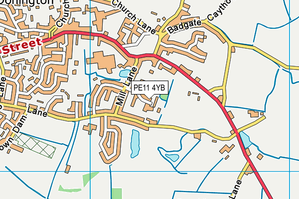 PE11 4YB map - OS VectorMap District (Ordnance Survey)