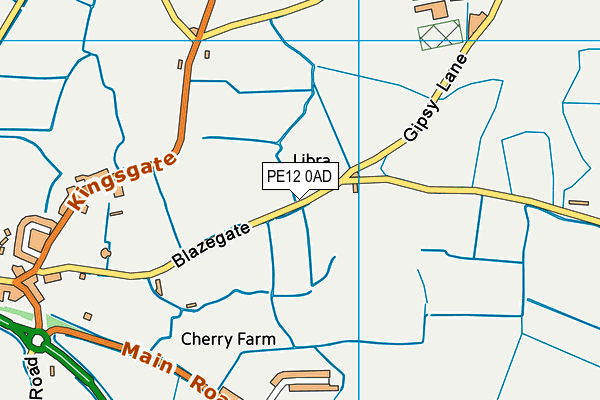 PE12 0AD map - OS VectorMap District (Ordnance Survey)