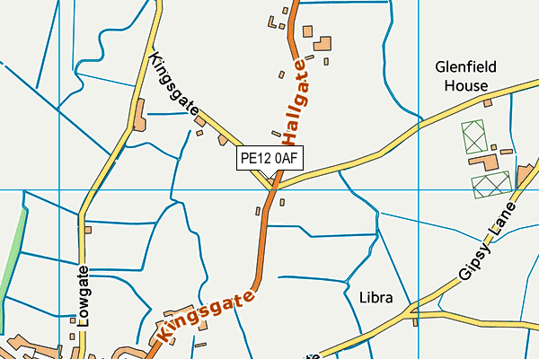 PE12 0AF map - OS VectorMap District (Ordnance Survey)