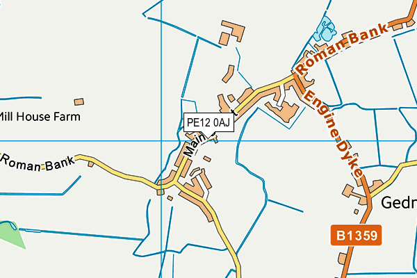 PE12 0AJ map - OS VectorMap District (Ordnance Survey)