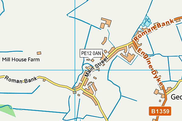 PE12 0AN map - OS VectorMap District (Ordnance Survey)