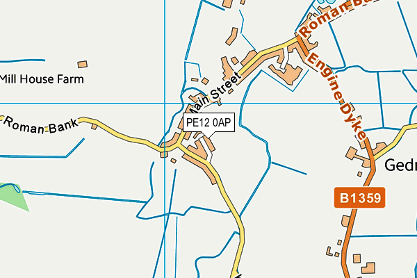 PE12 0AP map - OS VectorMap District (Ordnance Survey)