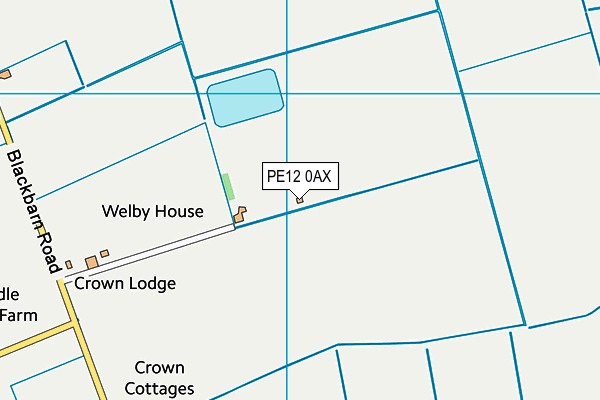 PE12 0AX map - OS VectorMap District (Ordnance Survey)