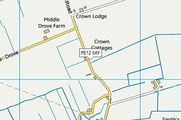 PE12 0AY map - OS VectorMap District (Ordnance Survey)