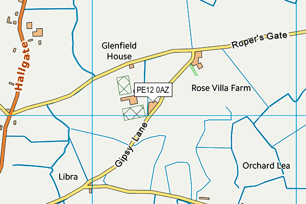 PE12 0AZ map - OS VectorMap District (Ordnance Survey)