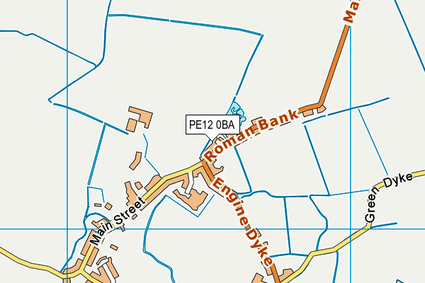 PE12 0BA map - OS VectorMap District (Ordnance Survey)