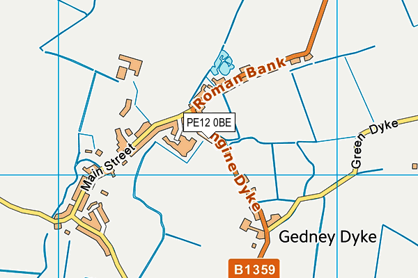 PE12 0BE map - OS VectorMap District (Ordnance Survey)